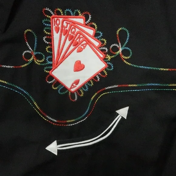 Bennys Shirt Men 4XL Black Pearl Snap Smile Pocket Vegas Casino Poker Western - Picture 5 of 10